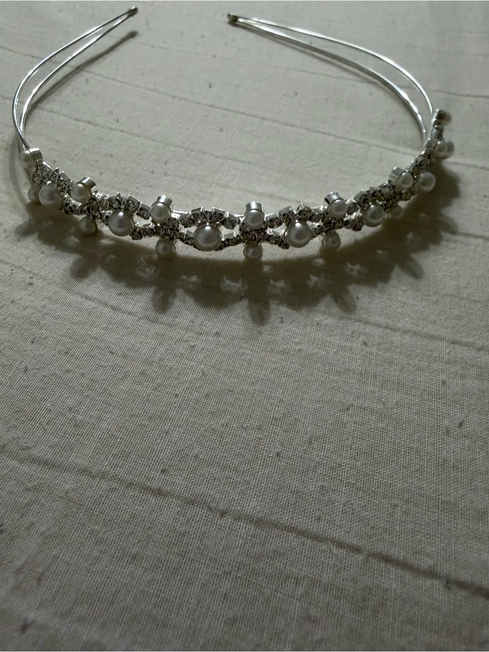 jcpenney White Pearl & Crystal Floral Headband